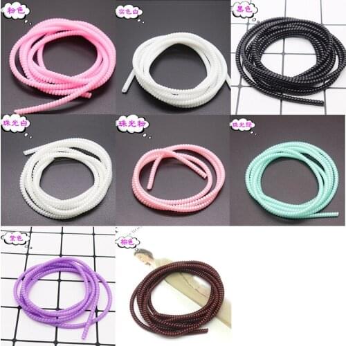 50pcs/lot Solid Color 1.5M TPU spiral USB Charging cable cord protector cable winder for iphone samsung cable protector