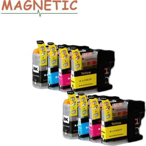 8 pcs LC663 BK C M Y Compatible Ink Cartridge Full Ink LC663 BK C M Y Compatible Ink Cartridge Full Ink For Brother MFC-J2720 MF
