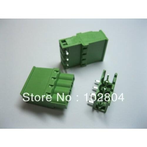 80 Pcs Pitch 5.08A 5.08mm Screw Terminal Block Connector Pluggable Type 4way/pin Angle-pin 2EDCD-5.08A-2EDCR Green HOT Sale