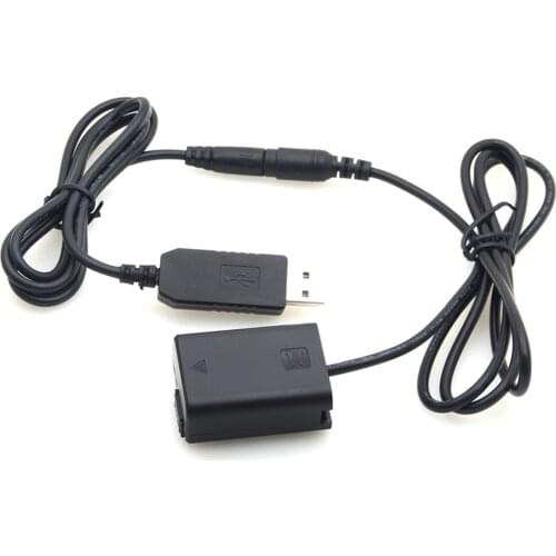 Power Adapter NP-FW50 Dummy Battery DC Power Bank 5V 2A Single USB Adapter Power Supply and Accessories for AC-PW20 Sony