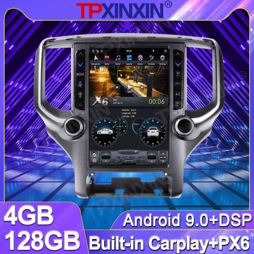 128G For Dodge RAM 2018 2019 2020 Android Tesla Screen Car Radio Tape Recorder Multimedia Player GPS Navigation 12.1'' HD Screen
