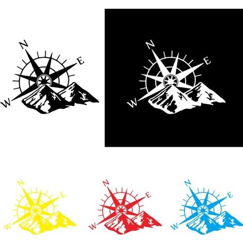 Mountain Compass Car Sticker Mountain Navigation Decals Car-Styling Door Window Cover Waterproof Self-Adhesive Decorative 2021