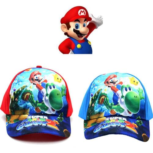 Anime Super Mario New 2-9 Years Print Children Girl Boys Baseball Cap Cosplay Flat Casual Hip Hop Hat Cartoons Outdoor Sun Hat