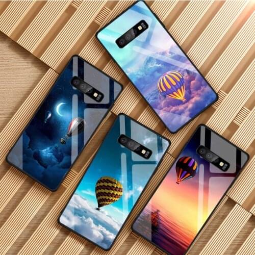 Hot Air Balloon Tempered Glass Phone Case For Samsung Galaxy S8 S9 S10 S20 PLUS J8 J6 J4 2018 NOTE 8 9 10 Cover Shell