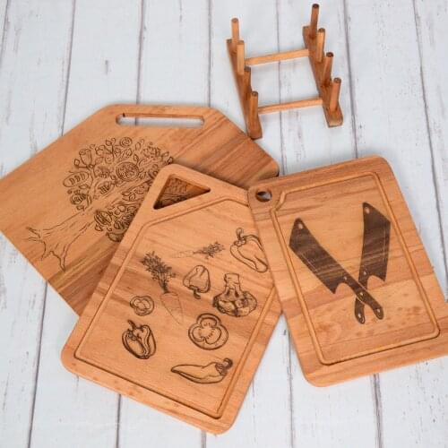 Wooden 4 Piece Cutting Board Set