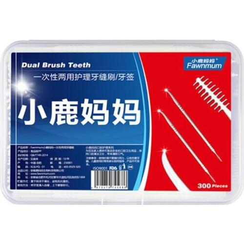 300pcs/box Eco Friendly Interdental Brush Toothpicks teeth sticks Floss Pick soft rubber Oral Hygiene clean tool Gentle Gum Care