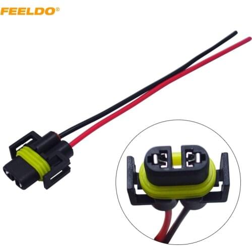 FEELDO 50Pcs H11 Female Adapter Wiring Harness Sockets Car Auto Wire Connector Cable Plug For HID LED Headlight Fog Lights