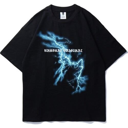 Lightning Graphic T Shirts Streetwear Goth Clothes Harajuku Shirts Streetwear 2020 Summer Tops Women Clothing Punk Satanic