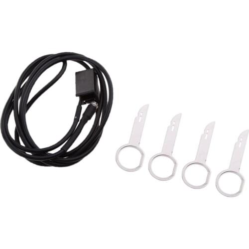 6000 CD 3.5mm Female Socket Aux Input Music Cable Adapter Wire for Ford