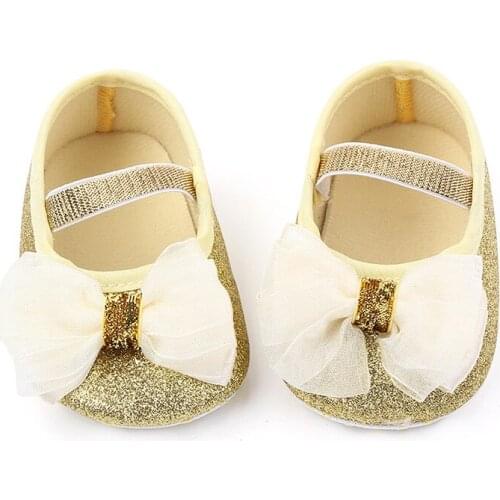 Baby Girl Cotton Soft-soled Anti-Slip Walking Shoes Bling butterfly-knot party Sneakers Soft Soled First Walkers