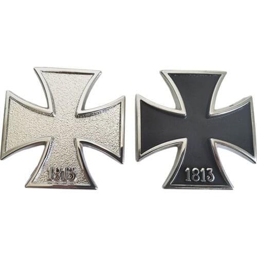3D Chrome Metal Germany 1813 Malta Virtue Symbol Medal Cross Emblem Motorcycle Car Styling Badge Stickers Decal Auto Accessories