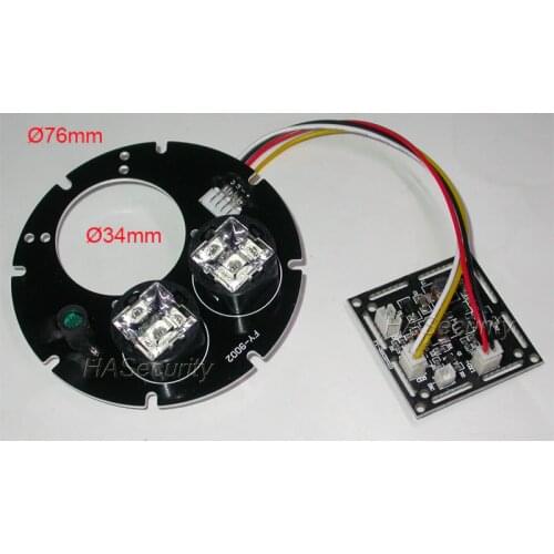 Spot Light Infrared 2x IR LED board for CCTV cameras night vision (76mm diameter)