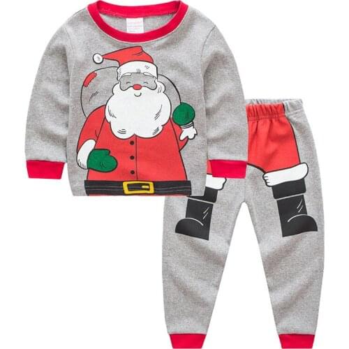 Childrens Christmas Day Set Jumpingbaby Daily Leisure Santa Claus Long-sleeved Childrens Home Service Suit Baby Cartoon Clothe