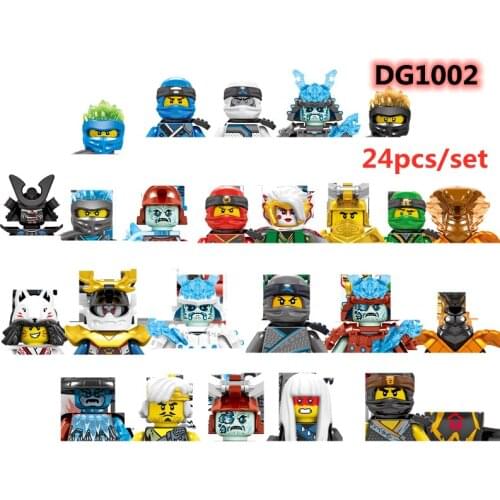 24pcs/Set Masters of Spinjitzu Jay Cole Kai Zane Lloyd Nya Mini Toy Doll Figure Building Motorcycle Block Toys Gift