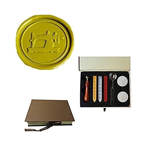 MDLG Vintage Sewing Machine Custom Picture Logo Wedding Invitation Wax Seal Sealing Stamp Sticks Spoon Gift Box Set Kit