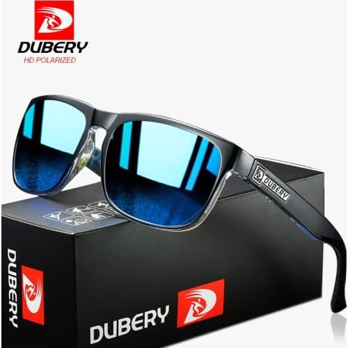 DUBERY Fashion Polarized Sunglasses Men Ultralight Glasses Frame Sports Style Sun Glasses UV Outdoor Sport Fishing Goggles 16XH