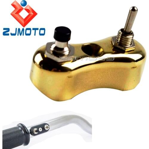 Motorcycle Accessories 1" 7/8" Handlebar Aluminum Brass Switch Button Custom For Harley Cafe Racer Bobber Chopper Switch Block