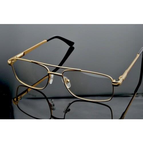 Claravida Top Fashion New Arrival 2019 Designer Golden Double Frame Custom Made Reading Glasses Myopia