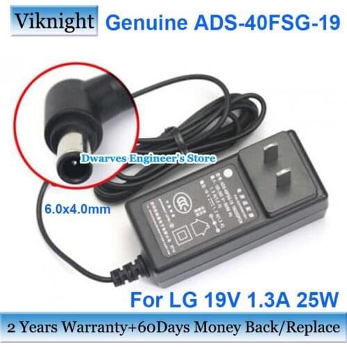 Genuine ADS-40FSG-19 AC Adapter 19V 1.3A 25W Power Supply For LG LCD MONITOR E1948S E2242C E2249 W1947CY EAY62768607 EAY62768606