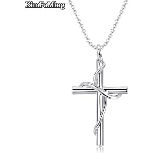 Good Selling Plain Silver Cross Pendant Casual Sporty Necklaces Jewelry NP047