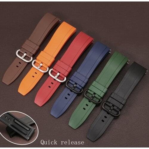 Fluorine rubber watch band 20mm 22mm black red brown strap Replacement silicone belt for Huawei watch 2 GT PRO Quick release