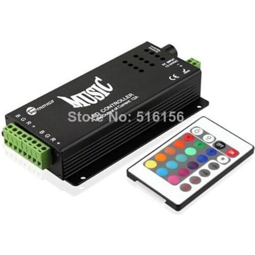 RGB Music Controller 2 Ports Output for Color Changing Neon LED Strips with Remote Controler for 5050rgb