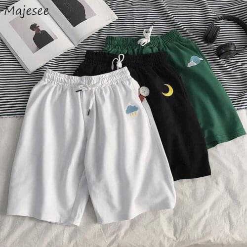 Board Shorts Men Embroidery Oversize 3XL Loose Drawstring Trendy Ins Korean Style Chic Leisure All-match Students Beach Simple
