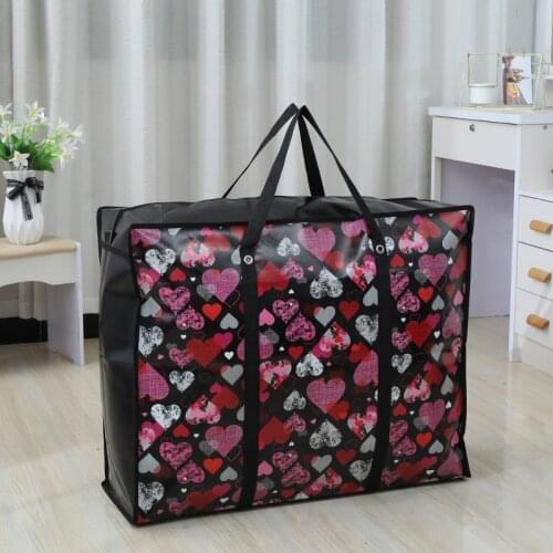 Clothes Quilt Storage Bag Oversized Non-woven Printed Hand Luggage Pouch Home Moving Waterproof Dustproof Packing Organizer