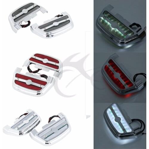 Motorcycle Led Light Passenger Footboard Floorboard Cover For Harley Touring Road King Electra Glide 1987-2017 Dyna Softail
