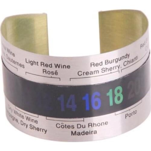Creative Stainless Steel Bottle Wine Thermometer LCD Display Serving Party Checker Bracelet Thermometer Shop Bar Kitchen Tools