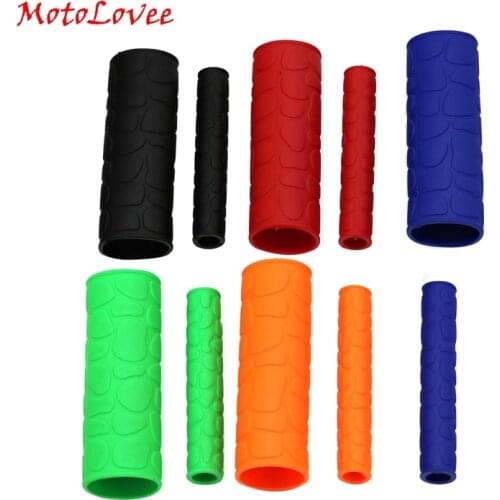 Motolovee Universal 1 Pair Motorcycle Handle Grips Cover With Pattern and 1 Pair Handbrake Covers for Motorcycle Scooter E-bike