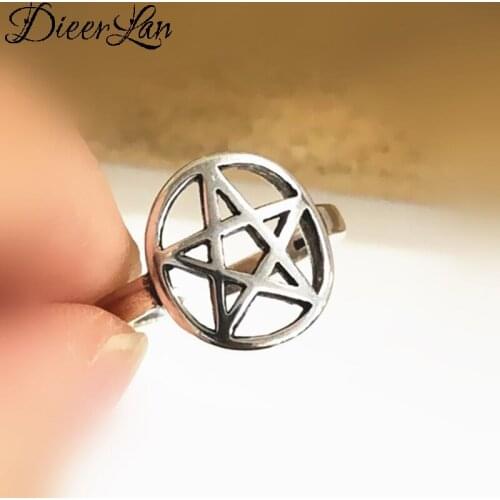 Punk Vintage 925 Sterling Silver Star David Rings For Women Men Gothic Antique Jewelry Anillos 2021