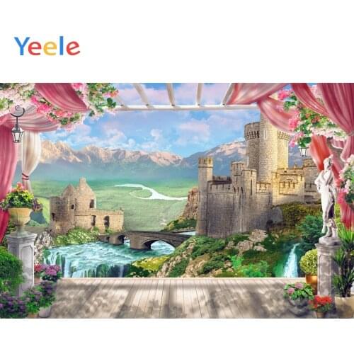 Yeele Ancient City Tower Plain Mount Curtain Landscape Photography Background Customized Photographic Backdrops for Photo Studio