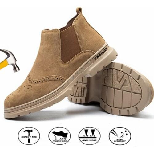 Safety Shoes Steel Toe Cap Work Shoes Chelsea Boots Anti-smash Anti-puncture Work Boots Indestructible Shoes Designer Sneakers