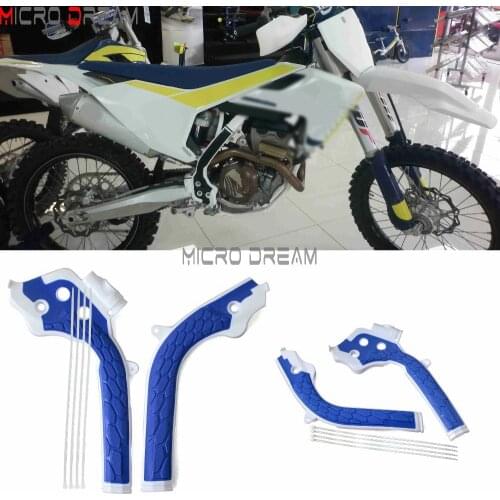Blue Dirt Bike Frame Guards Motocross Protector Frameguard For TE/FE/FC/TC 125/250/300/350/450 SX/EXC/SXF/EXCF