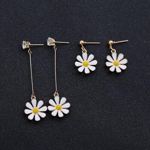 2020 Womens Earrings New Temperament stud earrings fashion metal stud female sunflower flowers earrings for woman Jewelry Gifts
