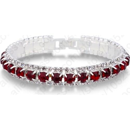 Hot Sale Vintage Bracelets Luxury Girl Red Color Cubic Zirconia 925 Silver Jewelry For Women Clothing Charming