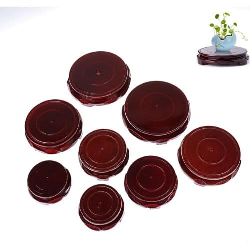 1PCS 6-12cm Buddha Incense Flowerpot Wood Carving Teapot Base Diameter Real Solid Wood Carving Vase Base Stone