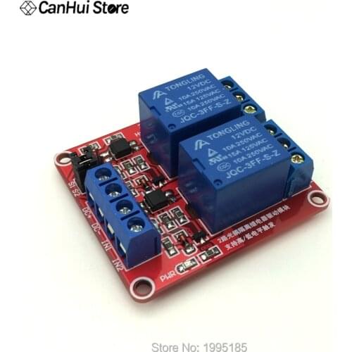 1pcs 2 Channel 5V 12V 24V Relay Module Board Shield With Optocoupler Support High and Low Level Trigger 2 Way