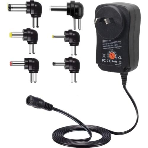 1pcs 30W Universal AC AU Plug in Power Adapter 3v 4.5v 5v 6v 7.5v 9v 12v charger with 6 pieces connection tip power supply