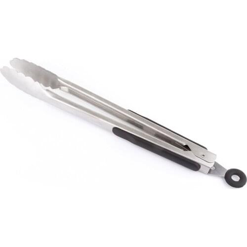 14'' /35.6cm Stainless steel Kitchen Tongs Food BBQ Tongs Silicone Cover Handle Locked Design Salad Cooking Barbecue Tongs