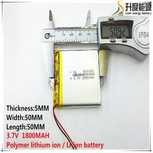 2pcs [SD] 3.7V,1800mAH,[505050] Polymer lithium ion / Li-ion battery for TOY,POWER BANK,GPS,mp3,mp4,cell phone,speaker