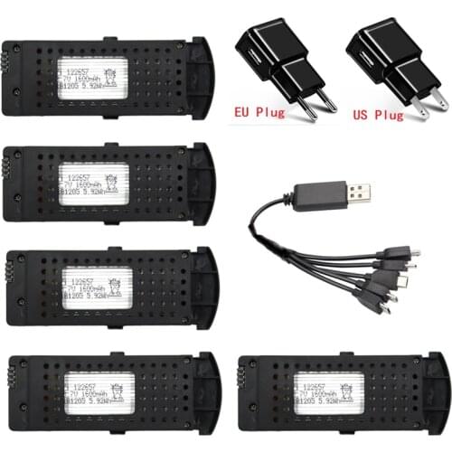 3.7V 1600mAh Lipo Battery With 5in1 Charger for SG700D SG700-d / ZD5-L / S6 Drone Rc Quadcopter Spare Parts Drone battery