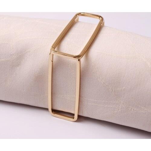 6pcs Metal plating square napkin clip simple square napkin ring napkin buckle