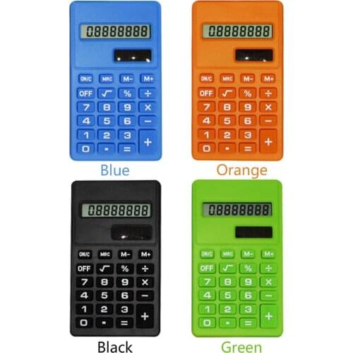8-Digit Solar Coin Battery Silicone Button Calculator Standard Function Calculator Student Office Mini Portable Calculator