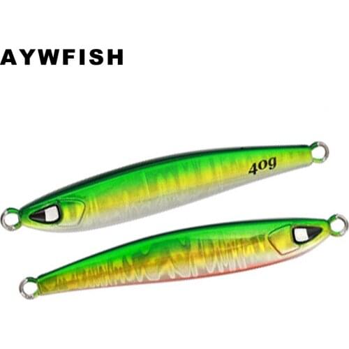 AYWFISH Jigging Lure 40G / 60G / 80G / 100G Long Cast Jigs Realistic 3D Eyes Holographic Surface Handmade Metal Hard Baits