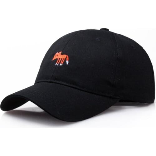 Fox Embroidery Style Summer Baseball Caps Women Men Cotton Breathable Hats Snapback Cap Adjustable Plain Curved Sun Viso BQ026