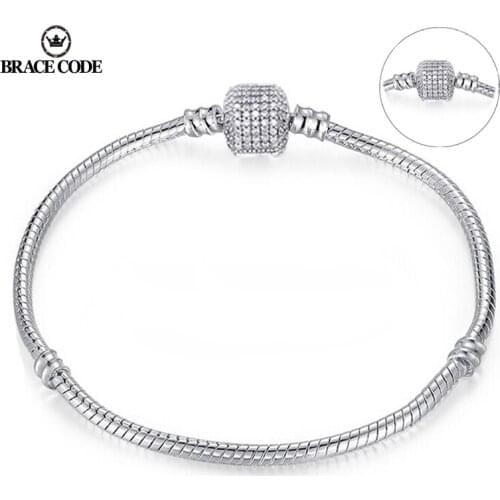 BRACE CODE 10 Style Dropshipping 3mm Diameter 17-21cm Silver Color Diy Snake Chain Fine Charm Bracelets For Women Jewelry Gifts