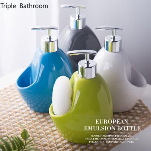 Bathroom Shampoo Bottle Ceramics High Capacity Multifunction Shower Gel Shampoo Dispensing Bottle Wristband Hand Dispenser