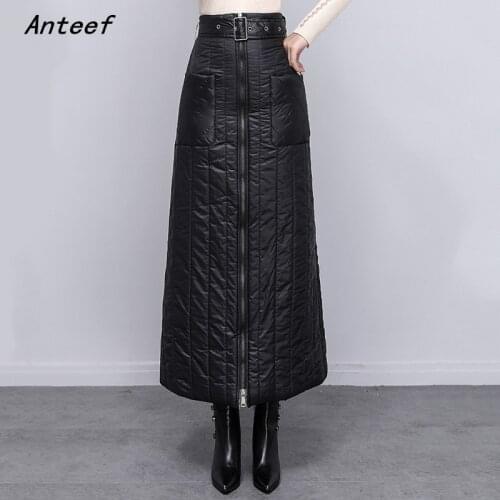 Black cotton plus size vintage high waist autumn winter casual loose long for woman skirts womens 2021 skirt clothes